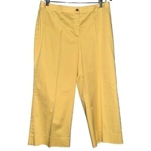Tombolini Women’s Size 46 12 Yellow Wide Leg Cotton Blend Cropped Trousers Pants
